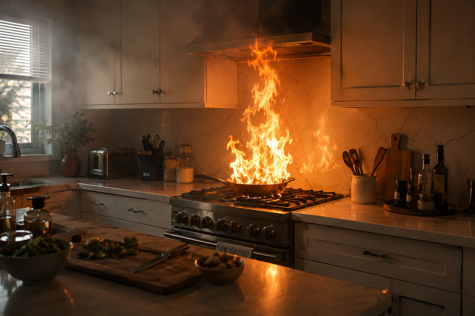 Fire damage restoration - kitchen repair and repainting