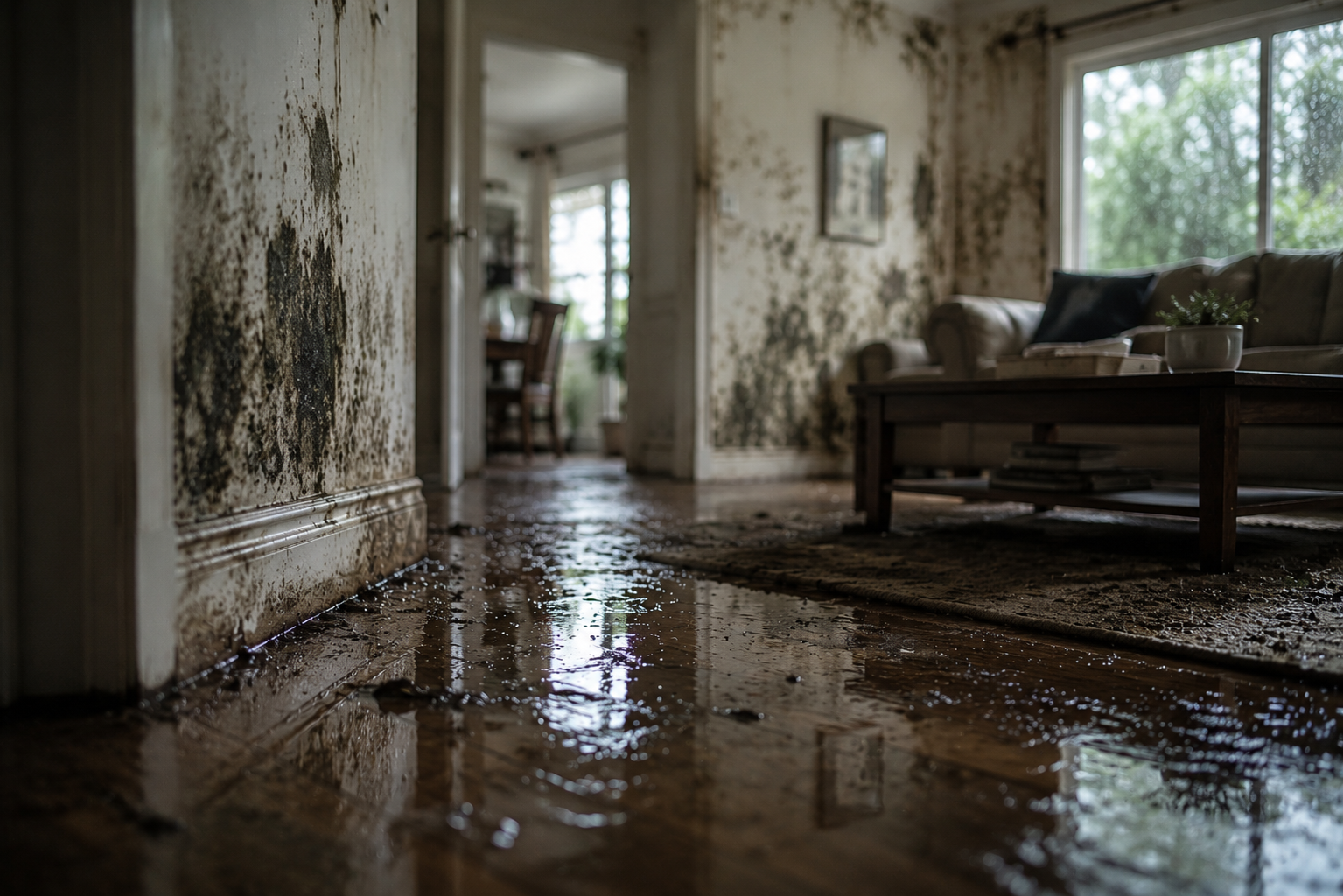 Storm and water damage repair - ceiling and wall restoration